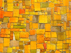 Yellow tiles mosaic - random pattern