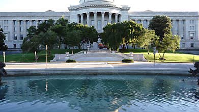 Jefferson City Missouri Capital Building Pond Fountain Pan Up