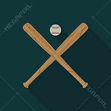 Baseball icon, vector illustration.