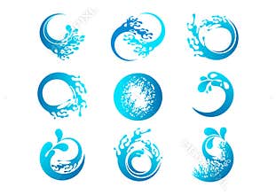 Splash logo, wave symbol, water concept design