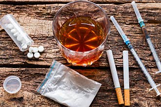 Alcohol, cigarettes and drugs