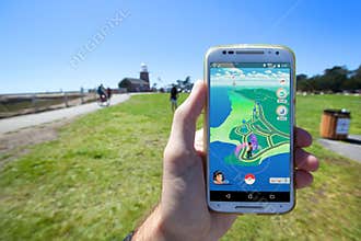 Pokemon GO App Showing Game Map Elements