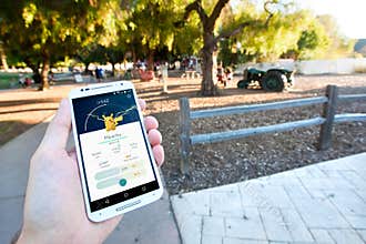 Captured Pikachu in Pokemon GO