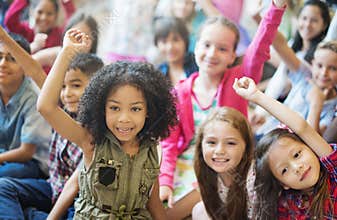 School Children Cheerful Variation Concept