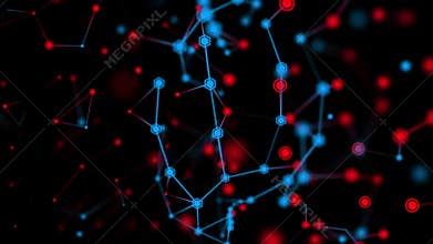 Futuristic plexus technology abstract background. 3D rendering.