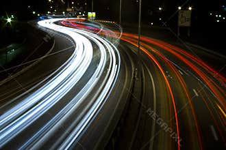 Highway at night by harbour 3