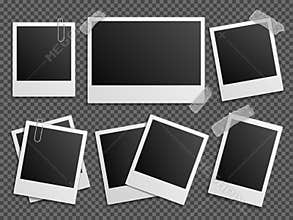 Retro photo polaroid frames vector set for family album