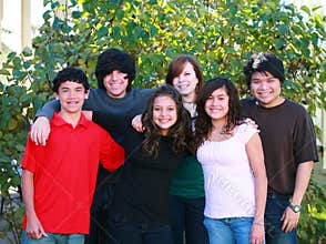 Smiling group of teens