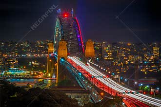 Sydney Harbour Bridge during Vivid Sydney 2016