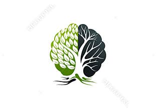 Alzheimer logo, tree brain concept design
