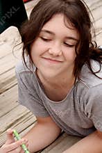 Teen girl thinking