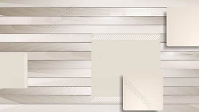 Brown abstract squares on wooden background animation