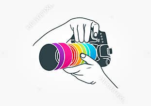 Photography logo, camera concept design