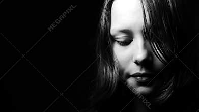 The young lonely and upset teen girl. Thinking of problems in her life. 4K UHD.