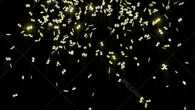 Falling shiny dollar signs