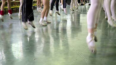 Dance school girls who try choreography of a ballet