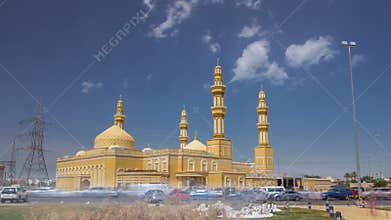 Modern Mosque Building in Kuwait timelapse hyperlapse