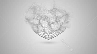 The emergence of a heart pattern from the dust