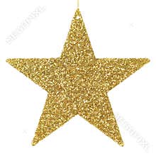Golden glittering star ornament