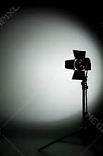 Hollywood movie studio light aimed at the backgrou