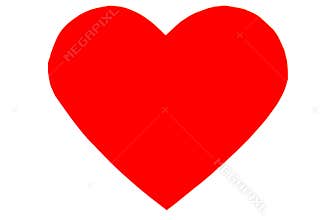Red heart in trendy flat style isolated