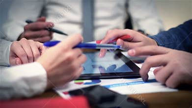 Co Workers Browsing Start Up Concept