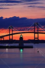 Goat Island Lighthouse at Sunset