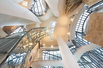 BILBAO, SPAIN - OCTOBER 16: Interior of Guggenheim Museum on Oct