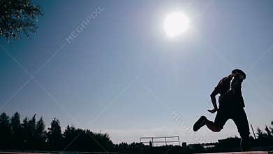 Skateboarder failed doing a trick. Motivation concept.