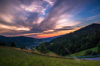 Sunrise in Gorce Mountains