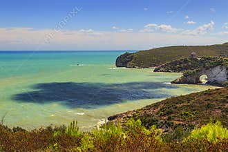 Gargano coast:San Felice Bay Architello,Italy.Gargano National Park.