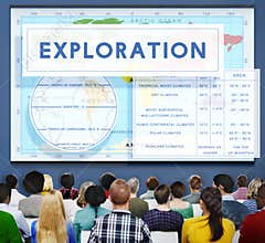 Continents Coordinates Exploration Geological Cartography Concept