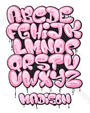 Graffiti bubble shaped alphabet set