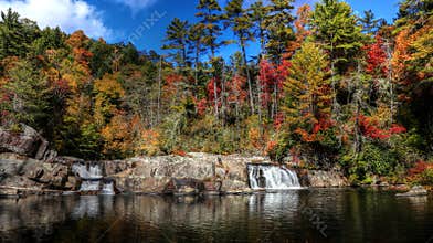 Linville Upper Falls During Fall