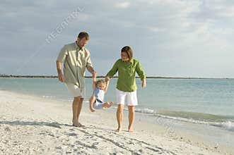 Family at beach