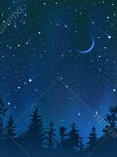 Clear night sky over the forest