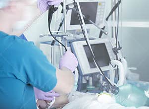 Working with patient in critical condition