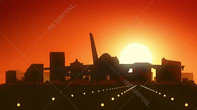 Atlantic City New Jersey USA America Skyline Sunrise Landing