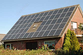 House with solar panel