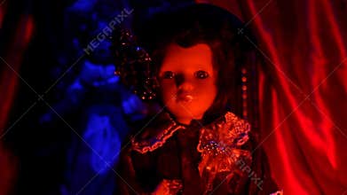 Creepy horror dolls.