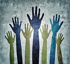 Hands reaching for light