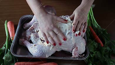 Spreading Butter On Turkey