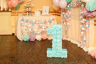 Stylish Birthday decorations for little girl on her first birthday