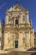Martina Franca, Apulia. The facade of St. Martin`s Basilica at the Piazza Plebiscito, Taranto province, Apulia in South