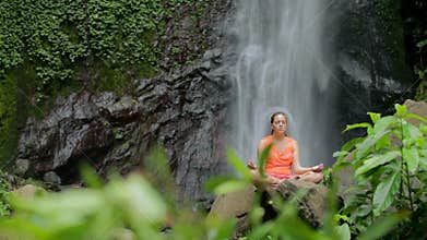 Woman sitting in meditation