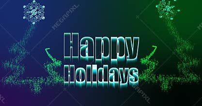 Illustration of christmas greeting with happy holidays message