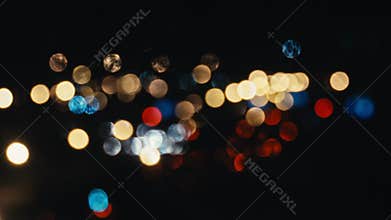 Lights cars night city