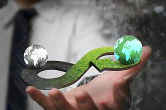 Green circular economy concept
