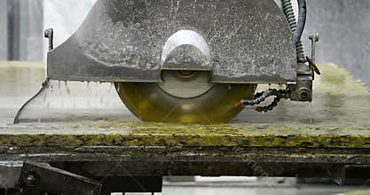 Granite counter tops cut with stone cutter