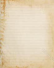 Aged lined copybook paper page